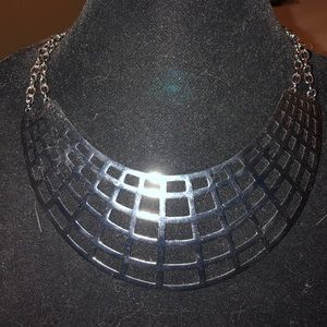 Gunmetal bib necklace